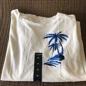 Lucky brand palm tree embroidered T shirt